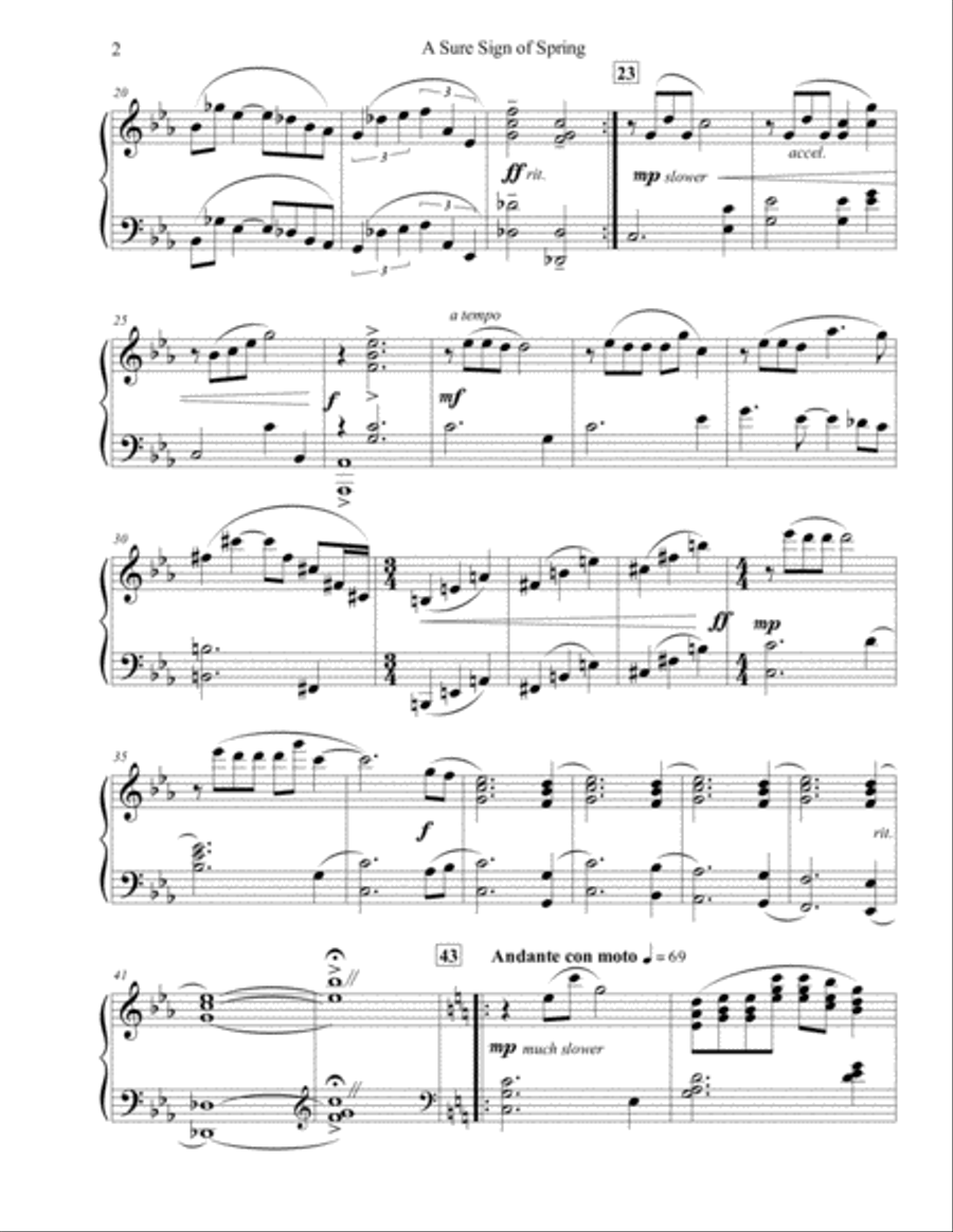 A Sure Sign of Spring Easy Piano scores gallery preview page 2