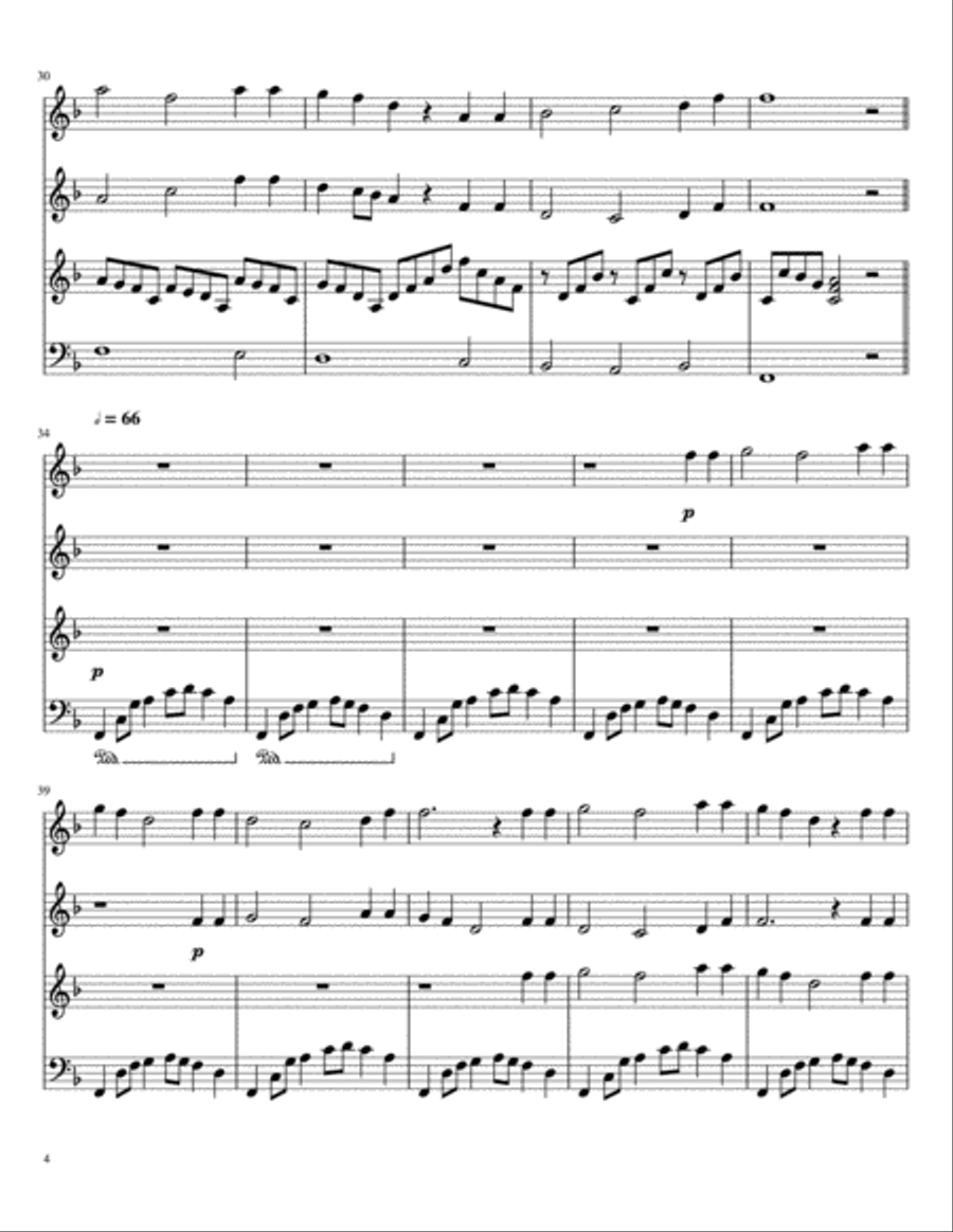 Three Meditations on Beach Spring (Flute, Oboe, and Piano with parts) Woodwind Duet scores gallery preview page 4