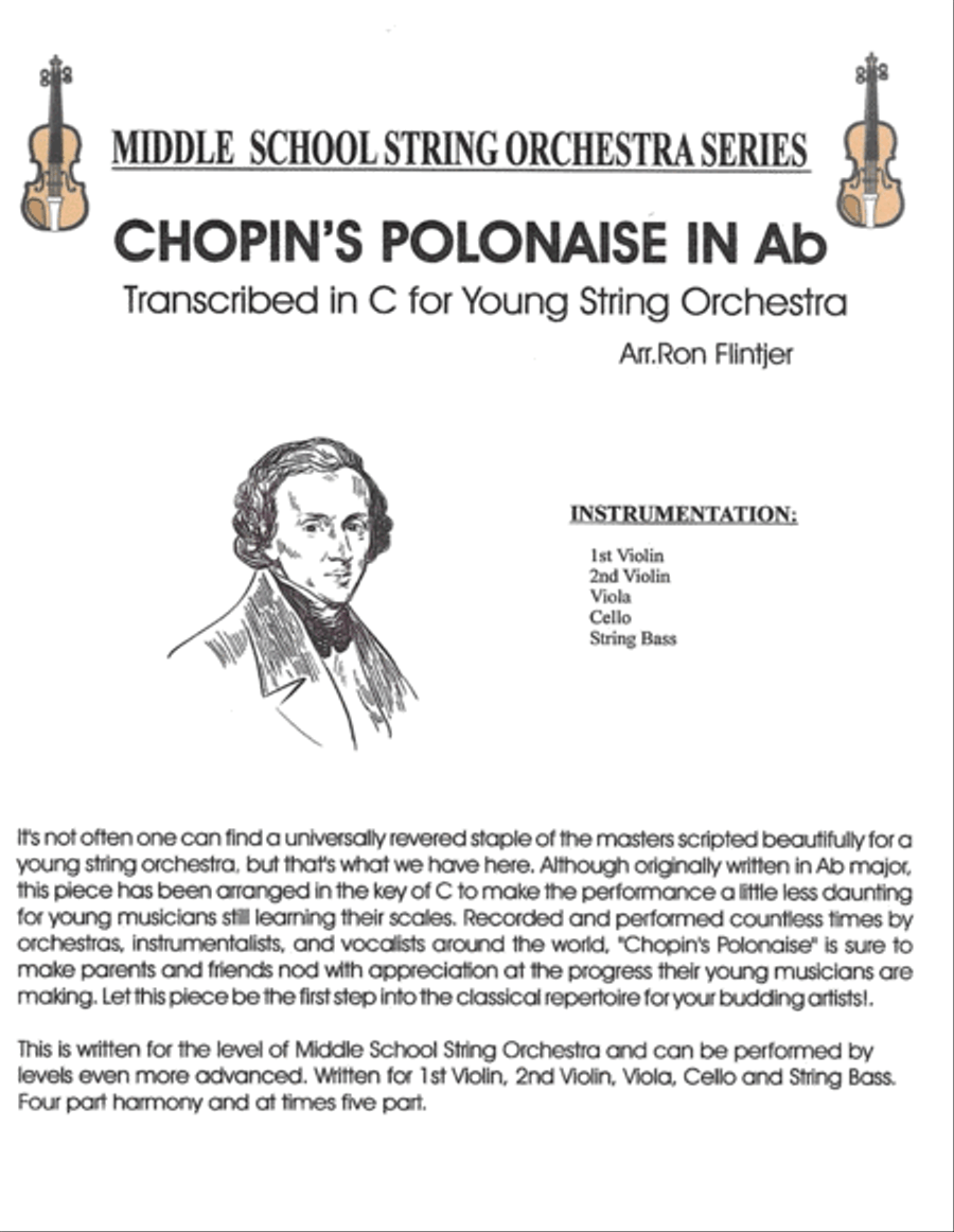 Chopin's Polonaise in Ab String Orchestra scores gallery preview page 2