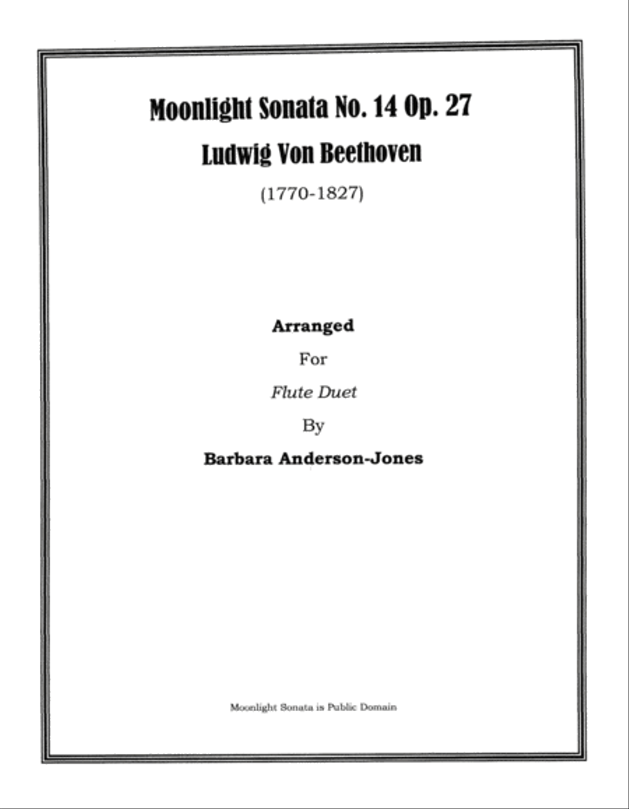 Moonlight Sonata (Flute Duet) Flute Duet scores gallery preview page 1