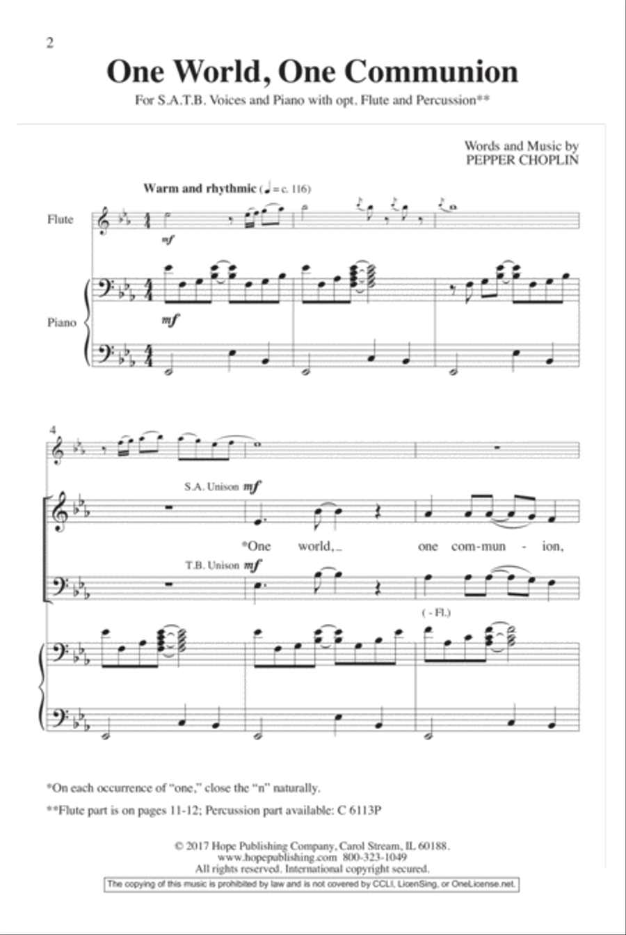 One World, One Communion 4-Part scores gallery preview page 13