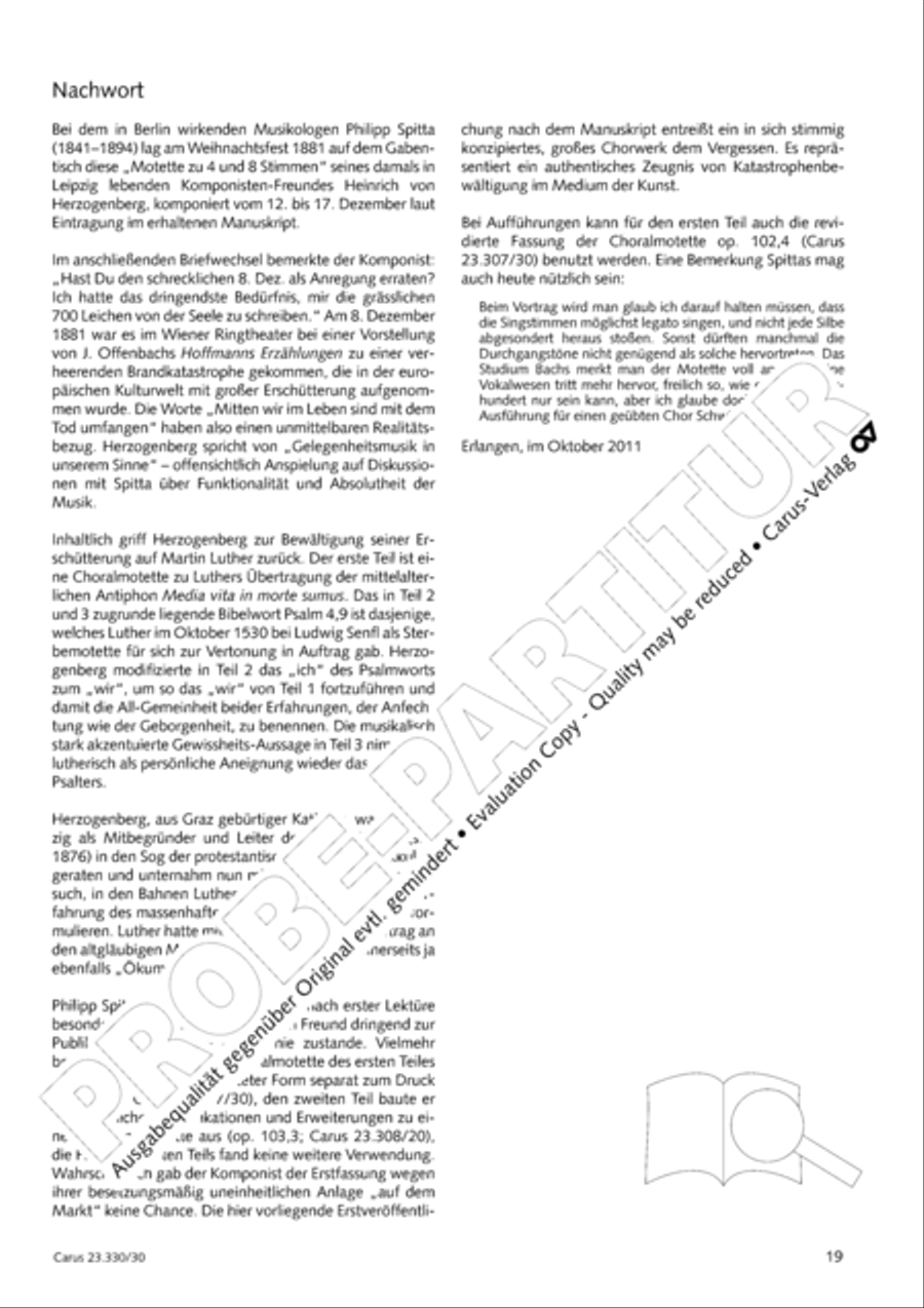 Even in the midst of life (Mitten wir im Leben sind) 4-Part scores gallery preview page 20