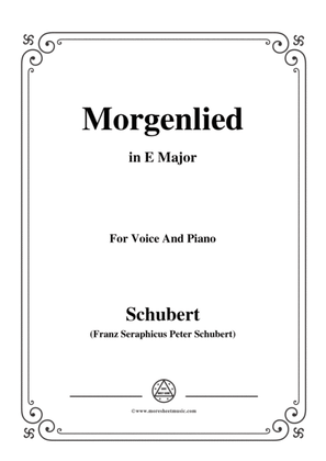 Schubert-Morgenlied,in E Major,for Voice&Piano