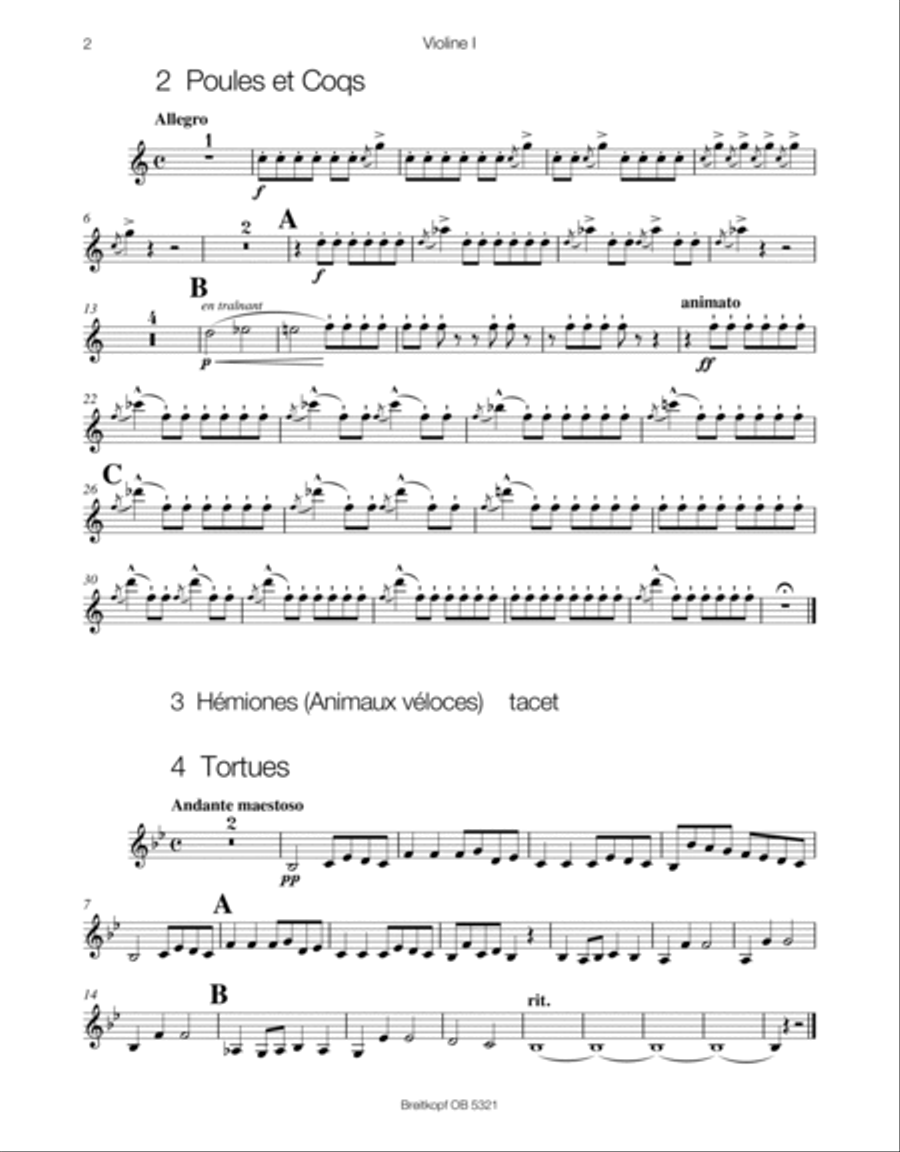 Le Carnaval des Animaux (The Carnival of the Animals) Orchestra scores gallery preview page 3