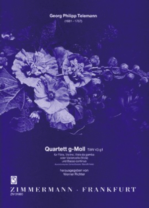 Book cover for Quartet G minor TWV 43:g1
