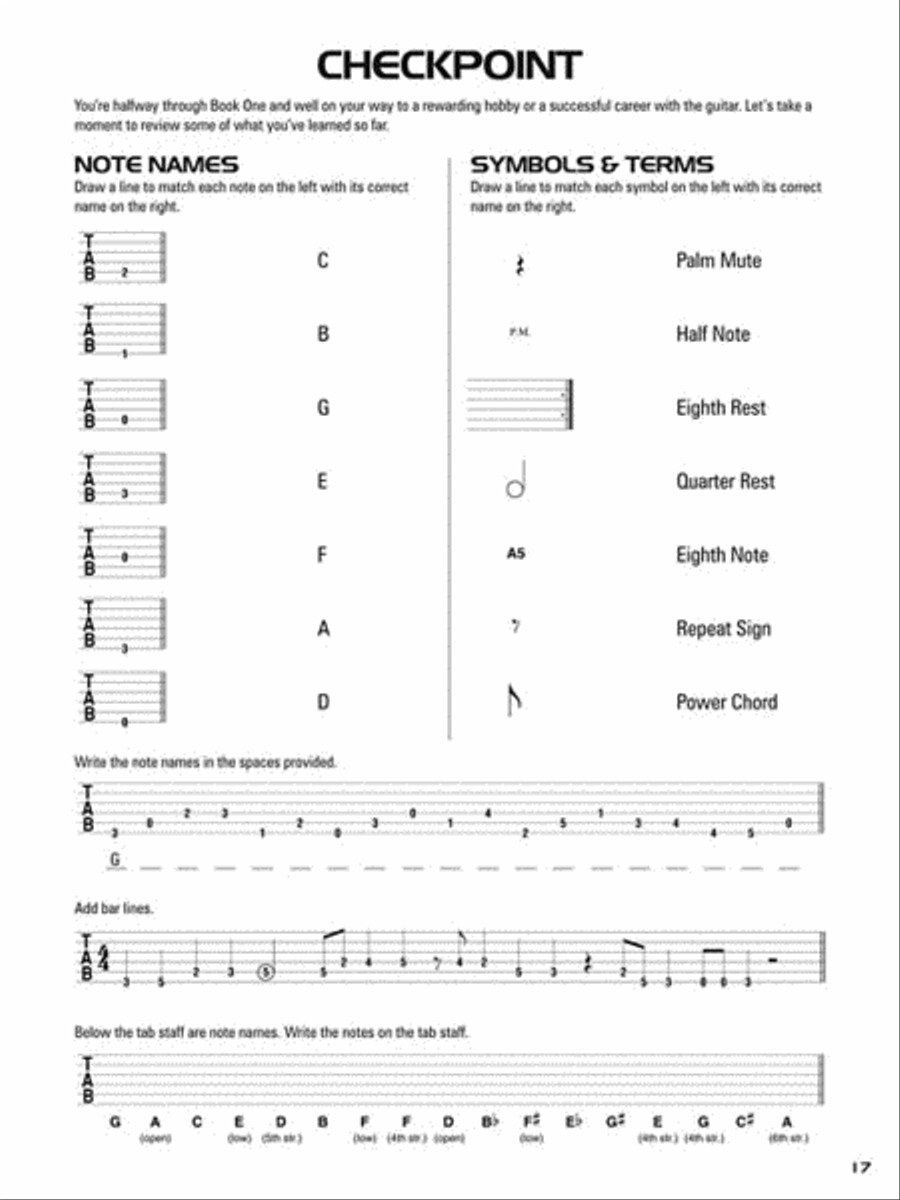 Hal Leonard Guitar Tab Method – Books 1 & 2 Combo Edition Guitar Tablature scores gallery preview page 5