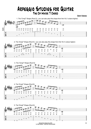 Arpeggio Studies for Guitar - The C# Major 7 Chord