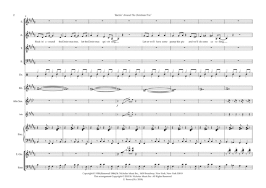 Rockin' Around The Christmas Tree 4-Part scores gallery preview page 2