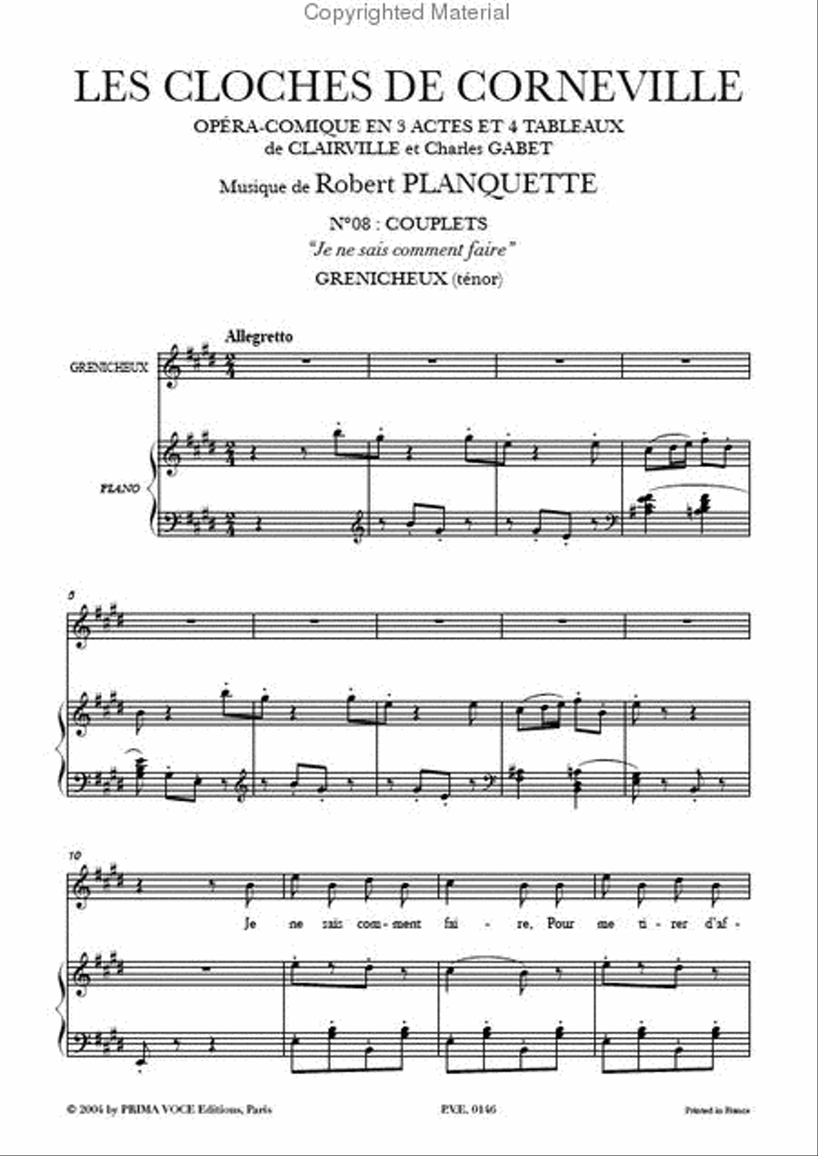 Je ne sais comment faire from Les Cloches de Corneville Tenor Voice scores gallery preview page 2