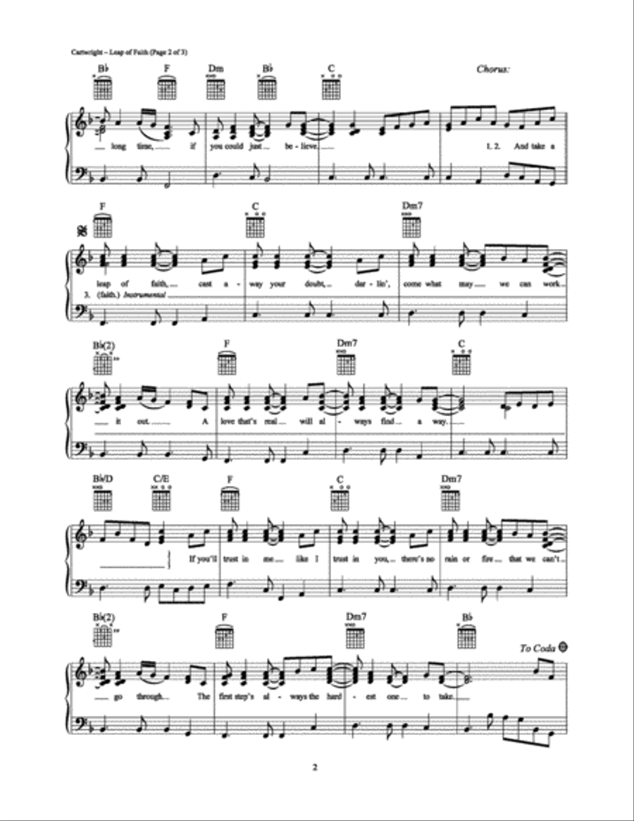 Leap of Faith Leap of Faith Piano, Vocal, Guitar scores gallery preview page 2