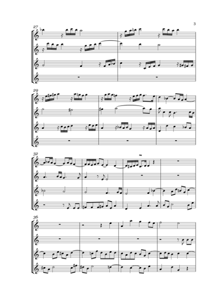 J. S. BACH - Fugue on a Theme of Corelli BWV 579 for 4 Saxophone Quartet - score and parts image number null