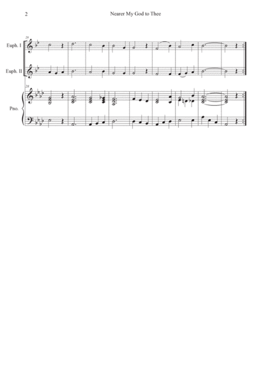 Nearer My God To Thee - Duet for Euphoniums with Piano accompaniment image number null
