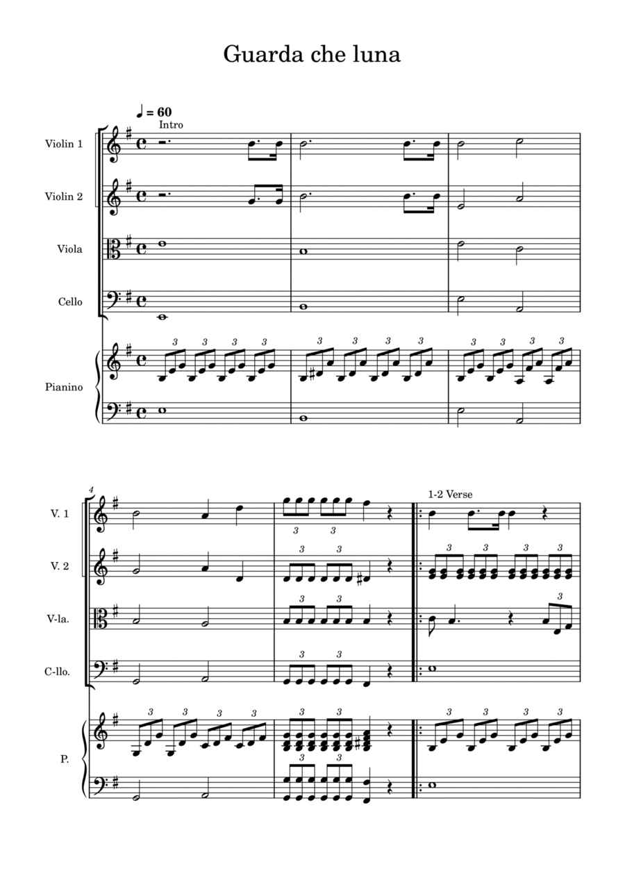 Guarda che Luna String Quartet scores gallery preview page 1