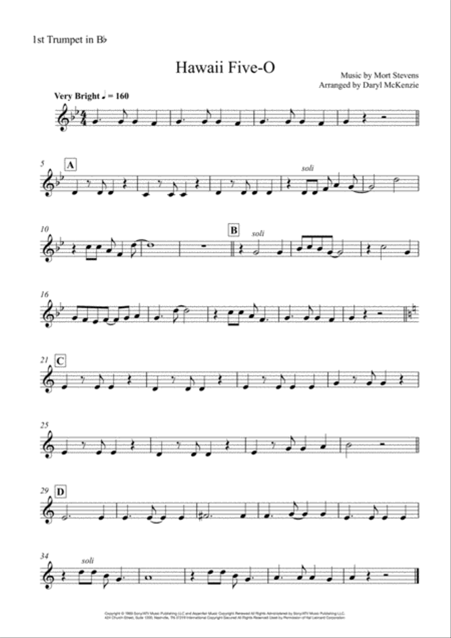 Hawaii Five-O Theme Euphonium scores gallery preview page 6