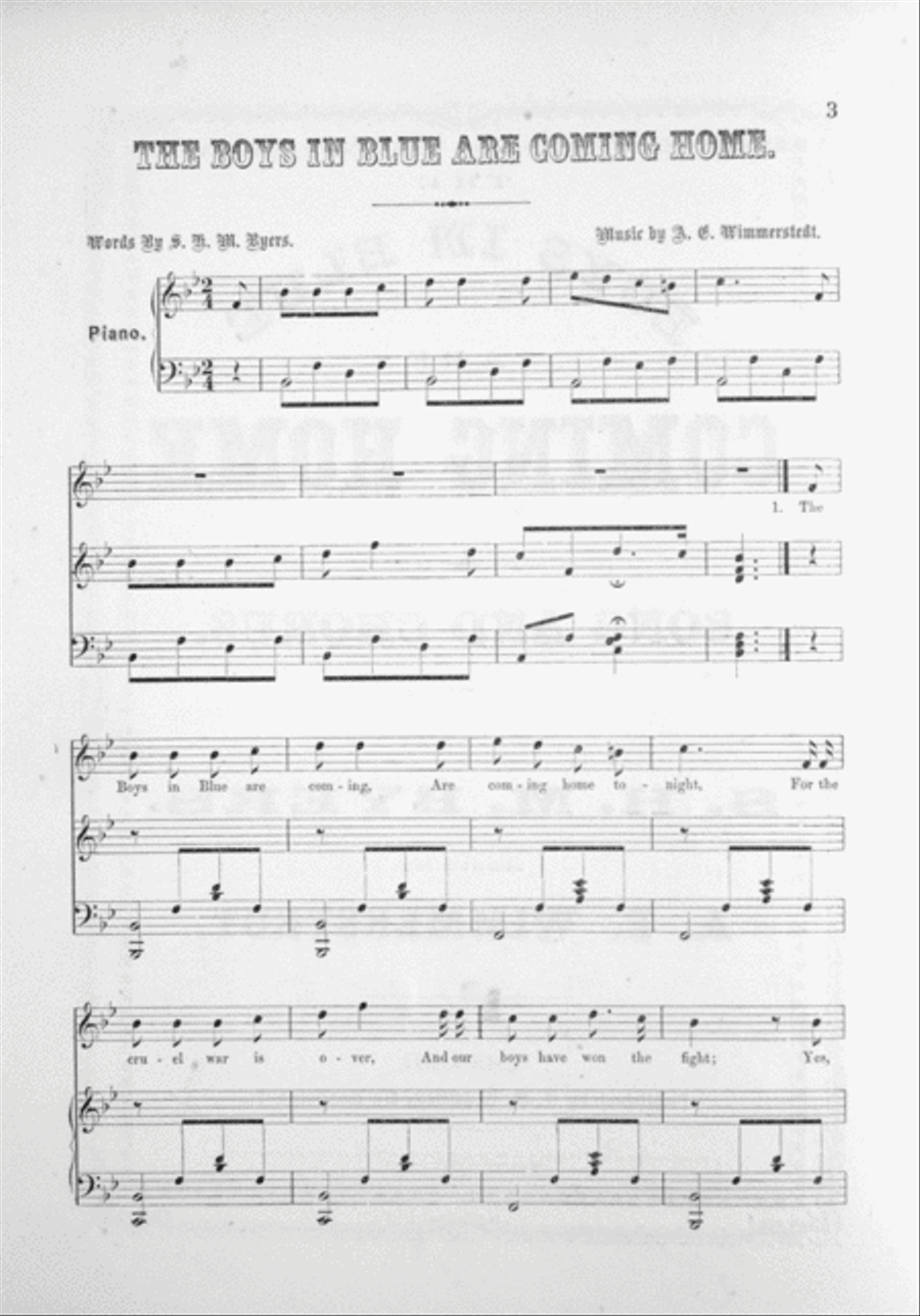 The Boys in Blue are Coming Home. Song and Chorus Choir scores gallery preview page 2
