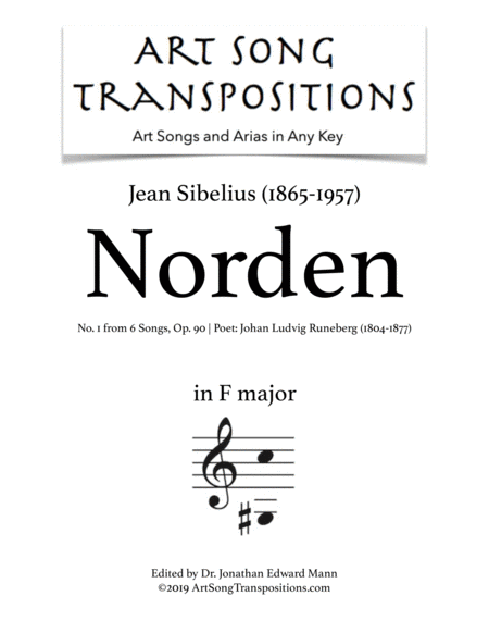 Norden, Op. 90 no. 1 (transposed to F major)