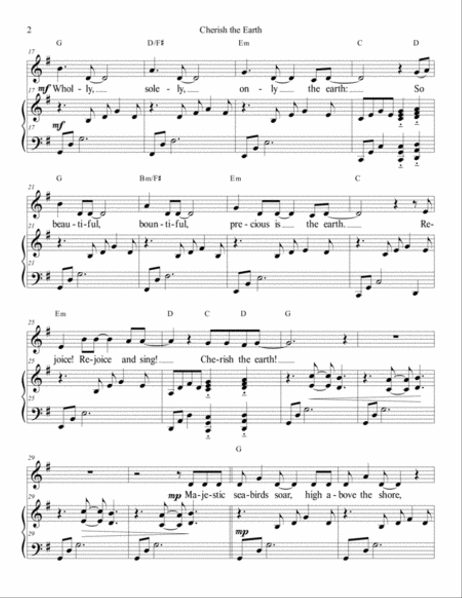 Cherish the Earth - Solo Voice scores gallery preview page 2