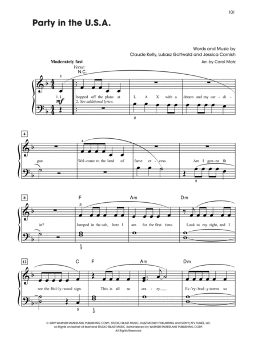 Pop & Movie Hits A to Z Pop & Movie Hits A to Z Easy Piano scores gallery preview page 12