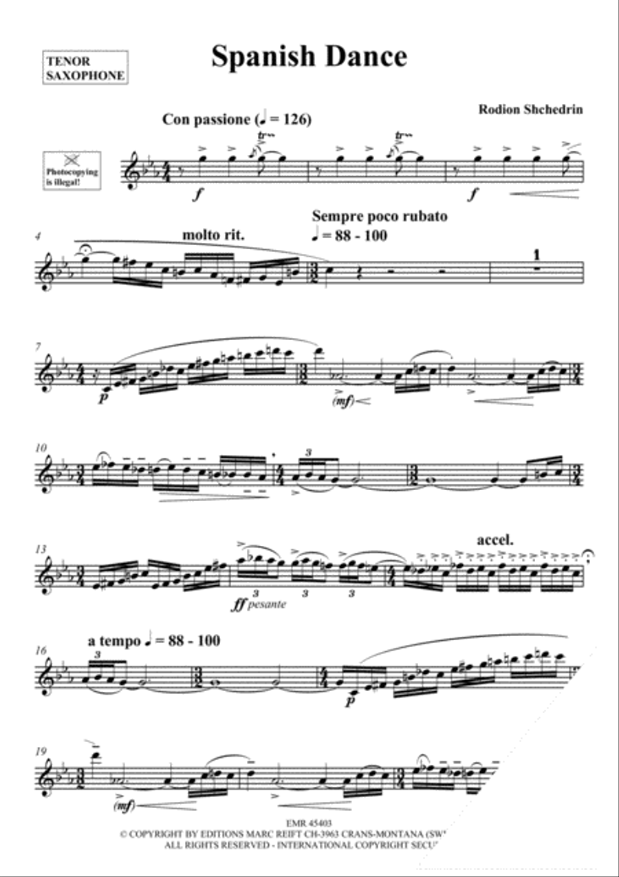 Spanish Dance Tenor Saxophone scores gallery preview page 3