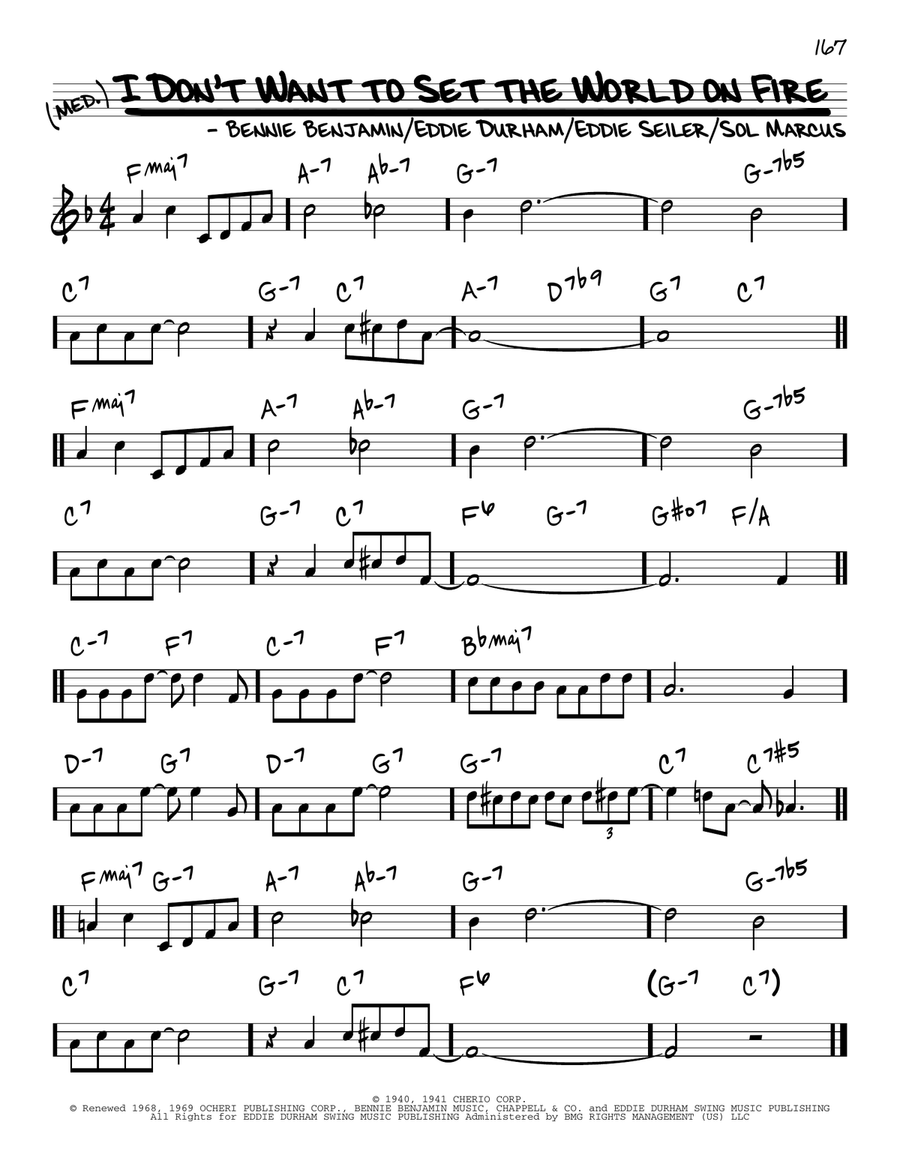 I Don't Want To Set The World On Fire Piano scores gallery preview page 1