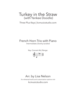 Turkey in the Straw - French Horn Trio with Piano Accompaniment
