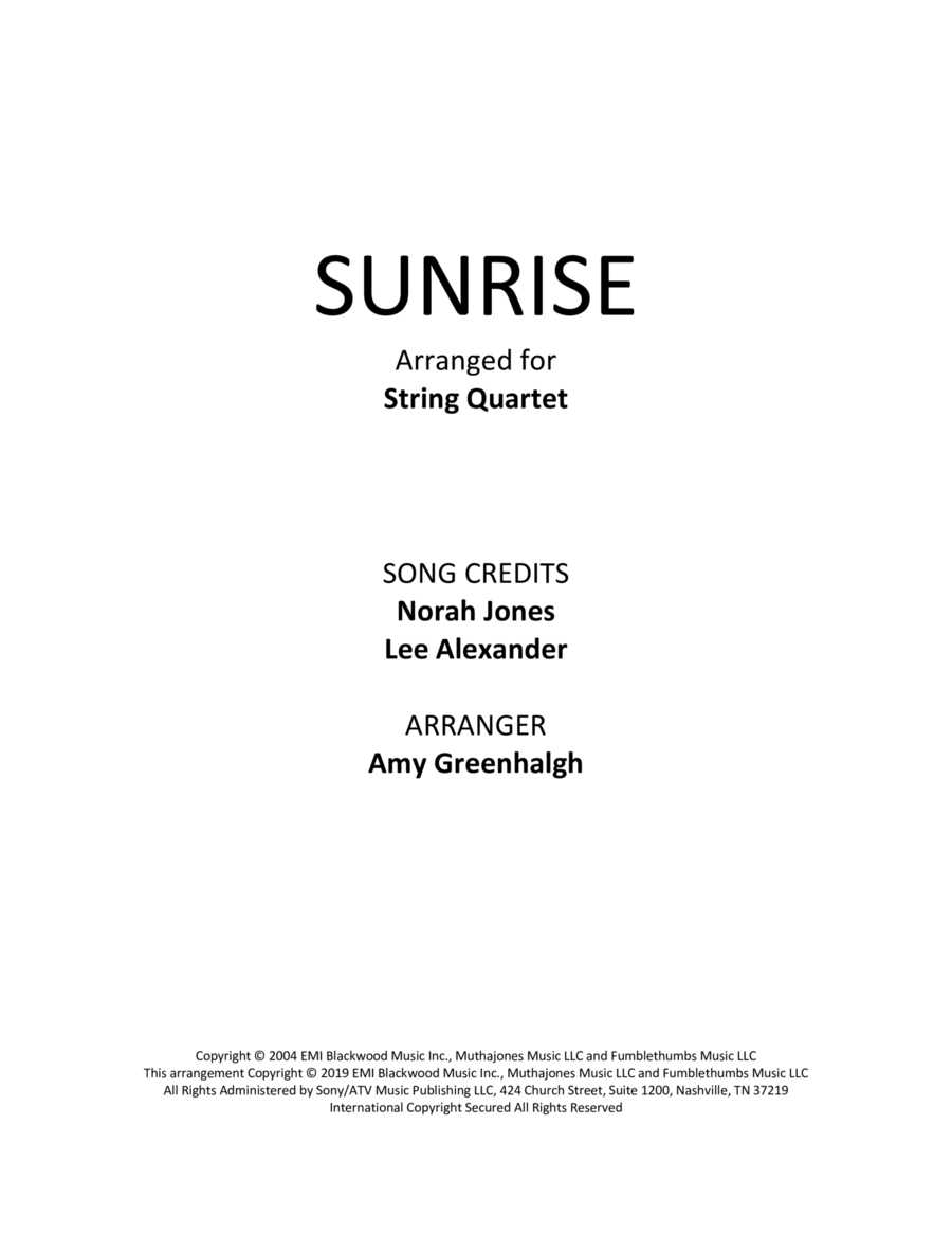 Sunrise String Quartet scores gallery preview page 1