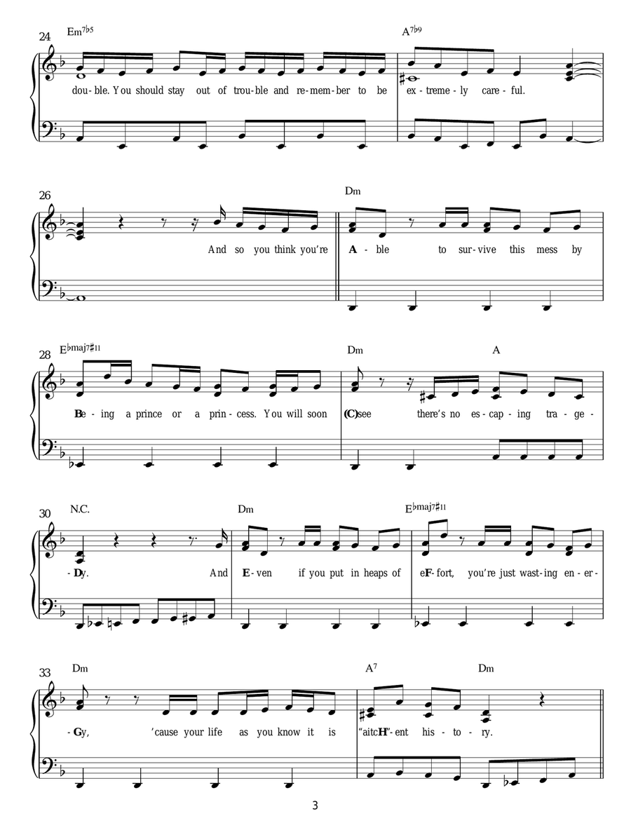 School Song (From 'Matilda The Musical') Easy Piano scores gallery preview page 3