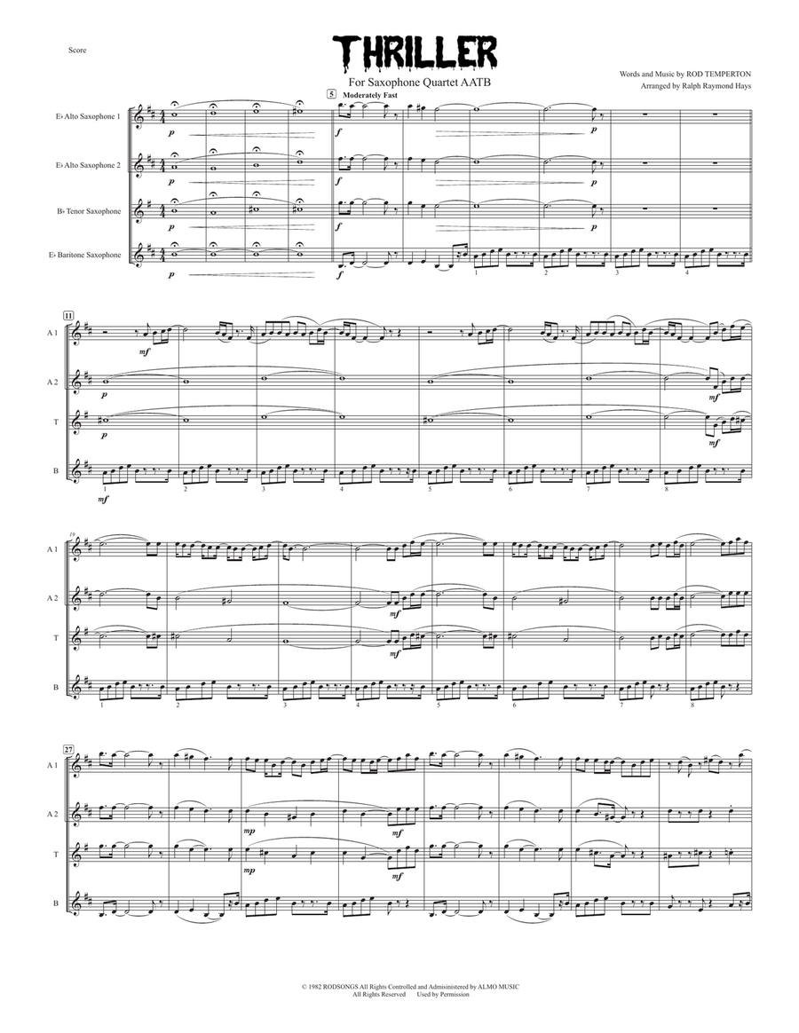 The Best Of Michael Jackson Saxophone Quartet scores gallery preview page 2
