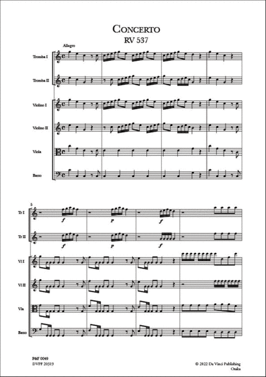 Concerto in Do Maggiore RV 537 Trumpet scores gallery preview page 2
