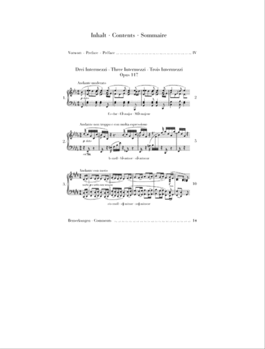 3 Intermezzi, Op. 117 Piano Solo scores gallery preview page 2