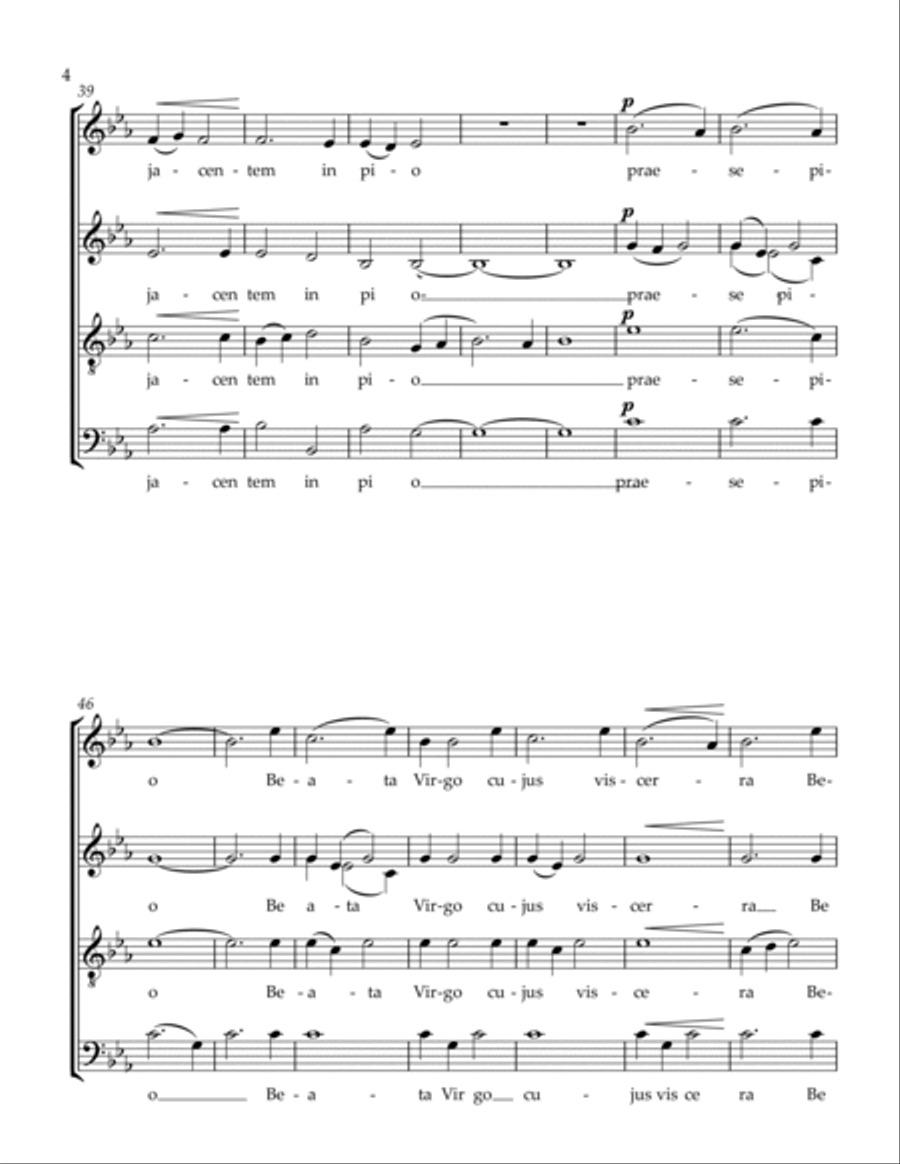 O Magnum Mysterium 4-Part scores gallery preview page 6