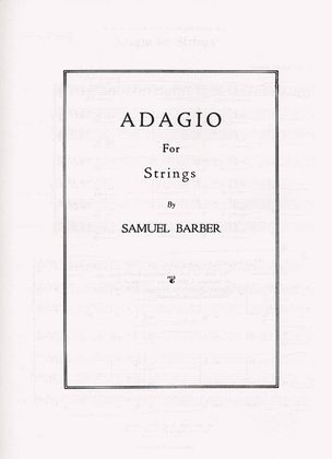 Book cover for Adagio for Strings, Op. 11