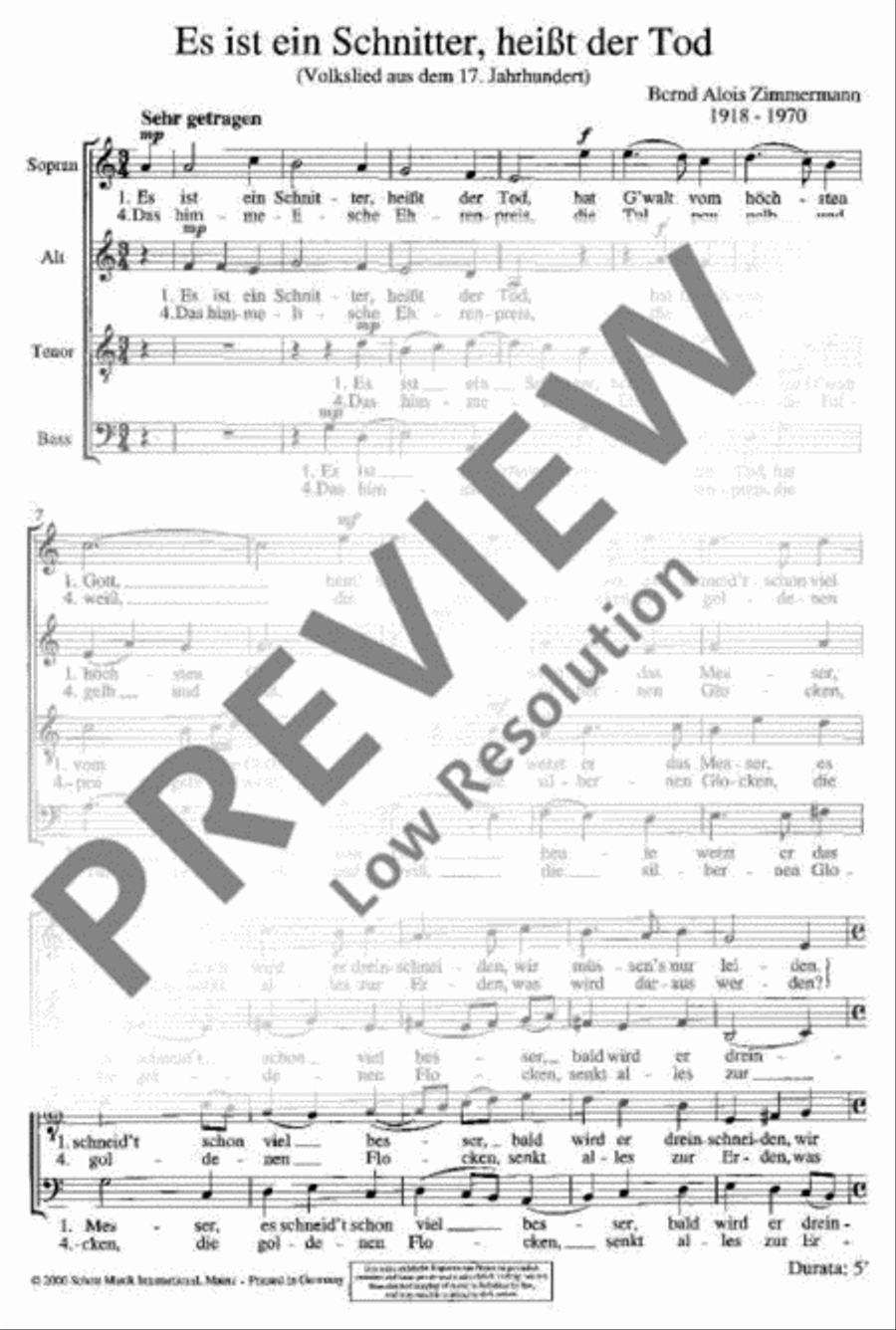 Es ist ein Schnitter, heißt der Tod 4-Part scores gallery preview page 2