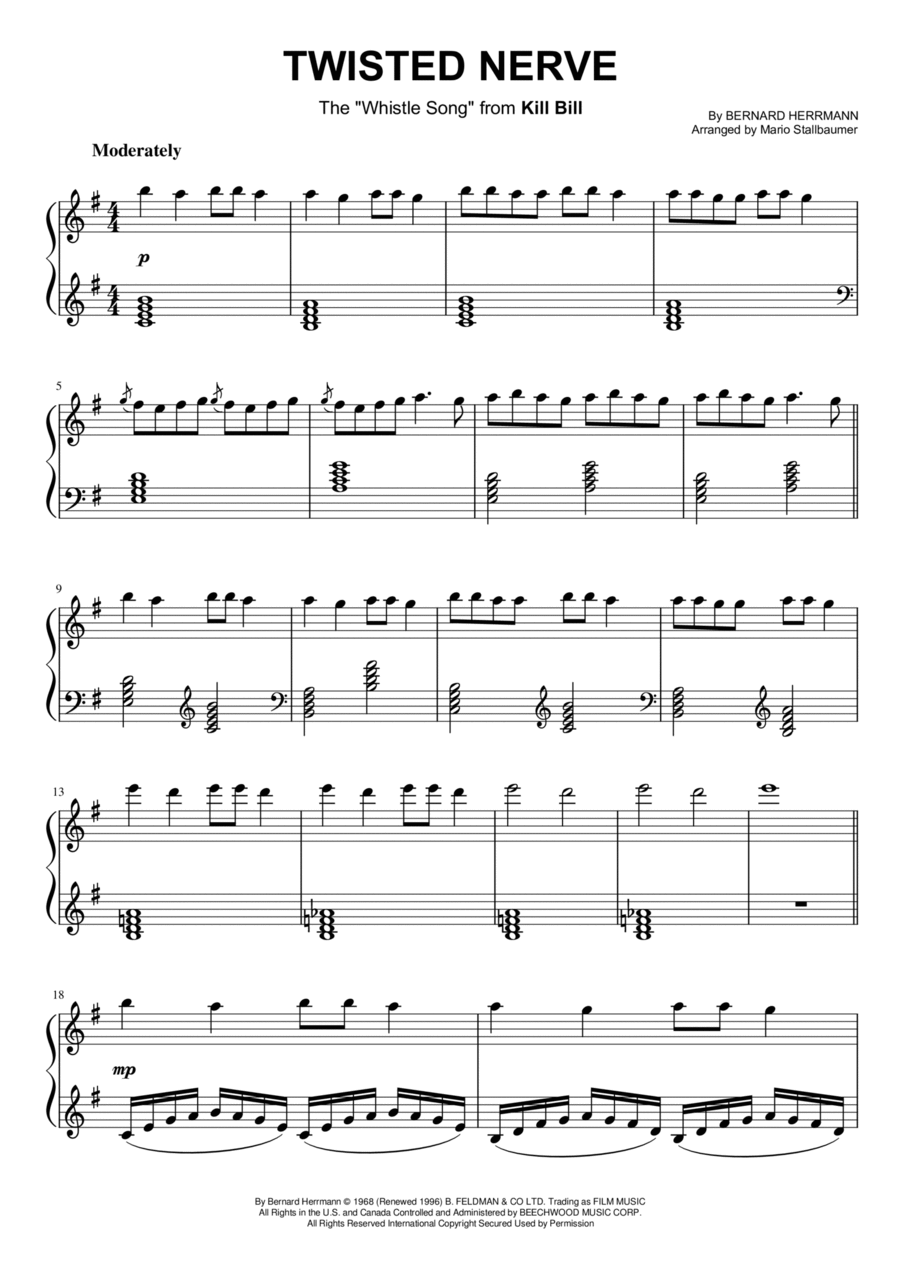 Twisted Nerve Piano Solo scores gallery preview page 1