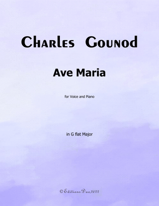 Book cover for Ave Maria, by Gounod, in G flat Major