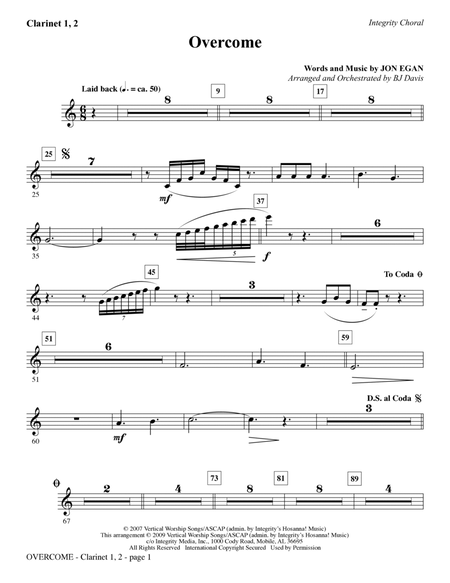 Overcome - Clarinet 1 & 2