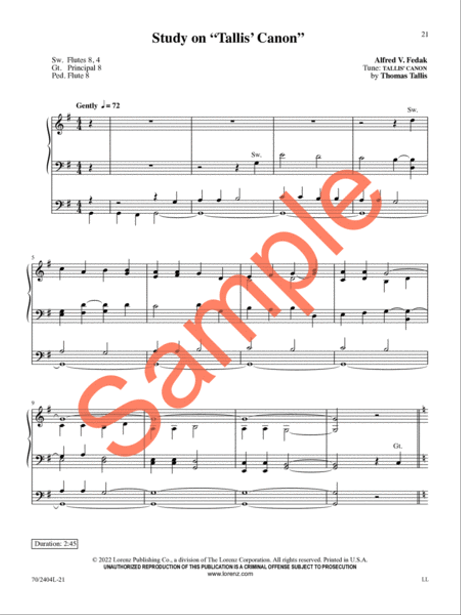 Fast Falls the Eventide Organ Solo scores gallery preview page 16