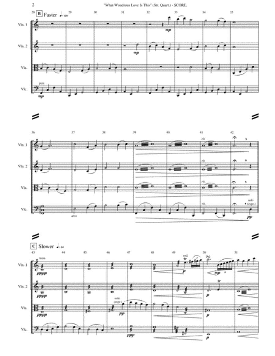 What Wondrous Love Is This (String Quartet) String Quartet scores gallery preview page 3
