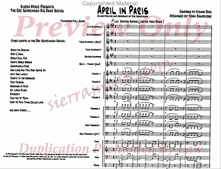April In Paris April In Paris Jazz Ensemble scores gallery preview page 2