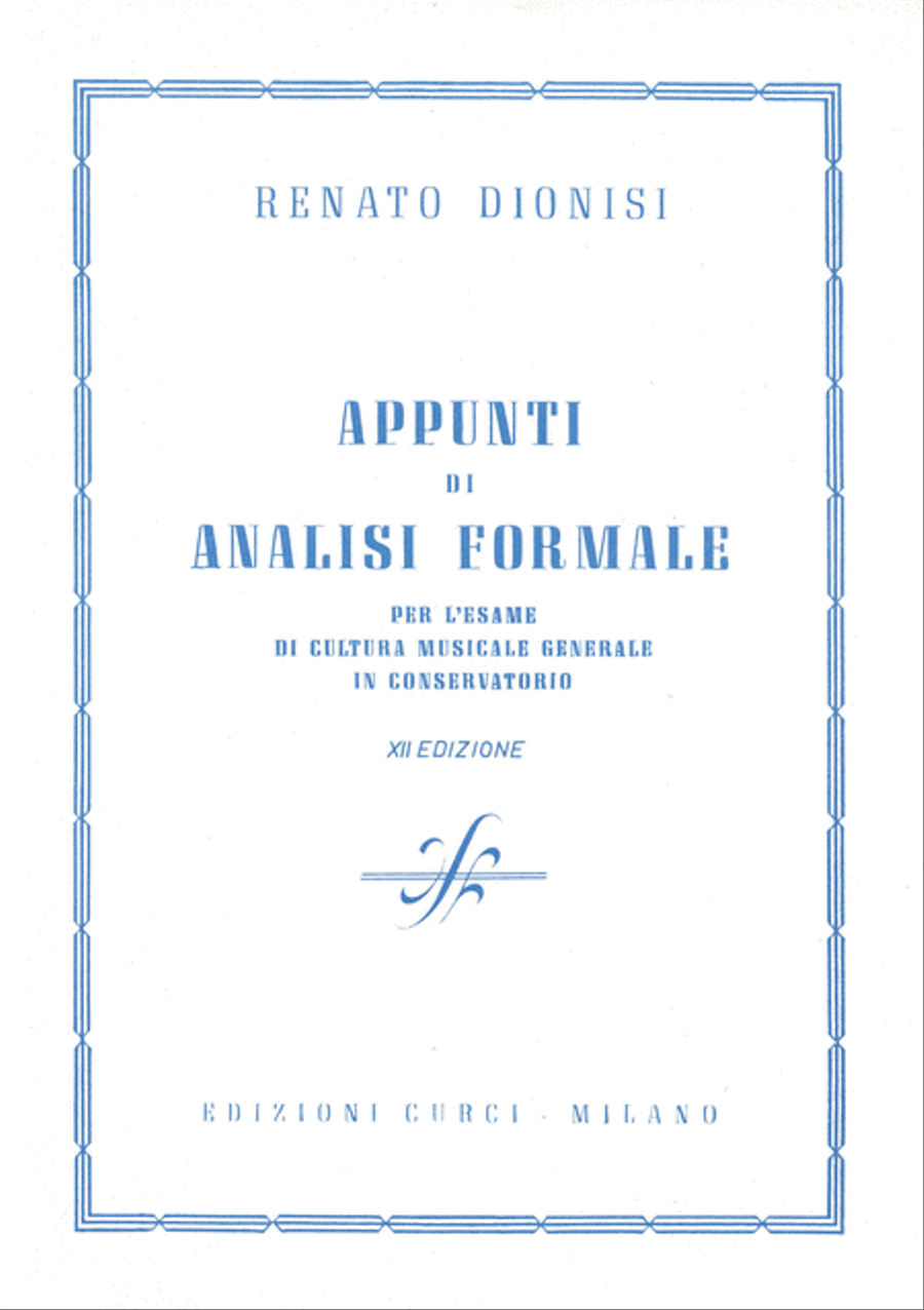 Appunti di analisi formale