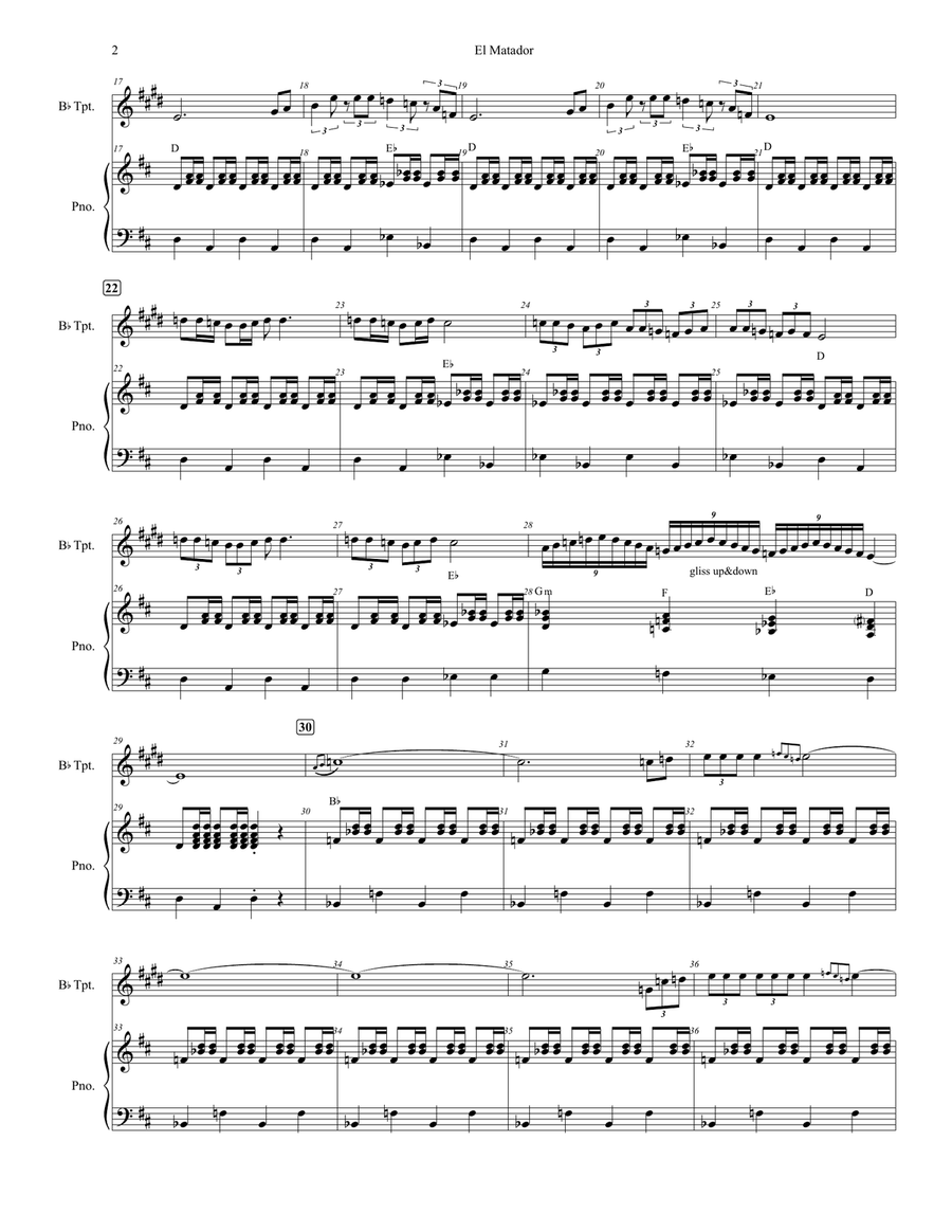 El Matador El Matador Trumpet Solo scores gallery preview page 2
