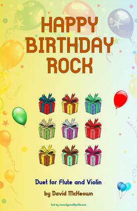 Book cover for Happy Birthday Rock, for Flute and Violin Duet