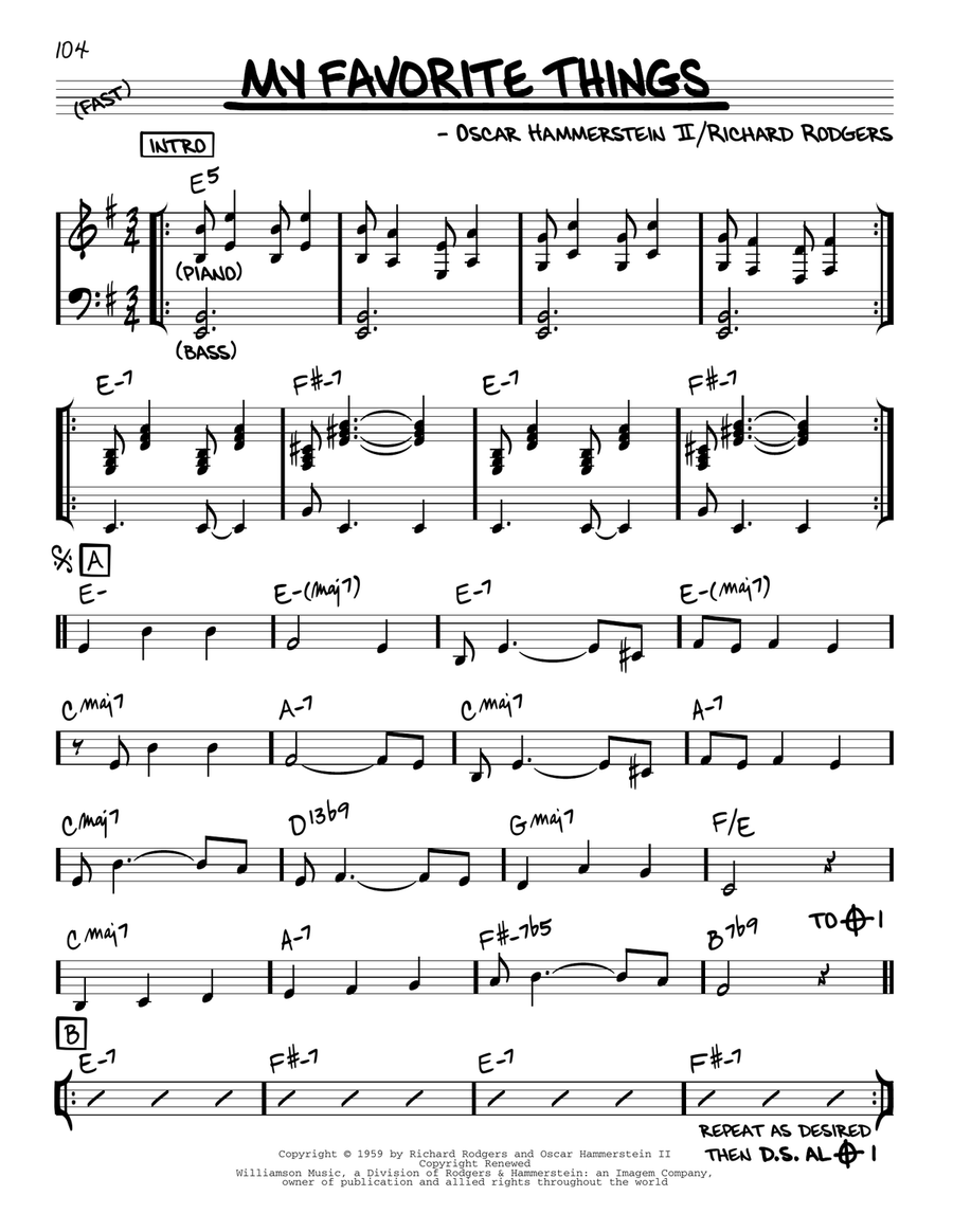 My Favorite Things Piano scores gallery preview page 1
