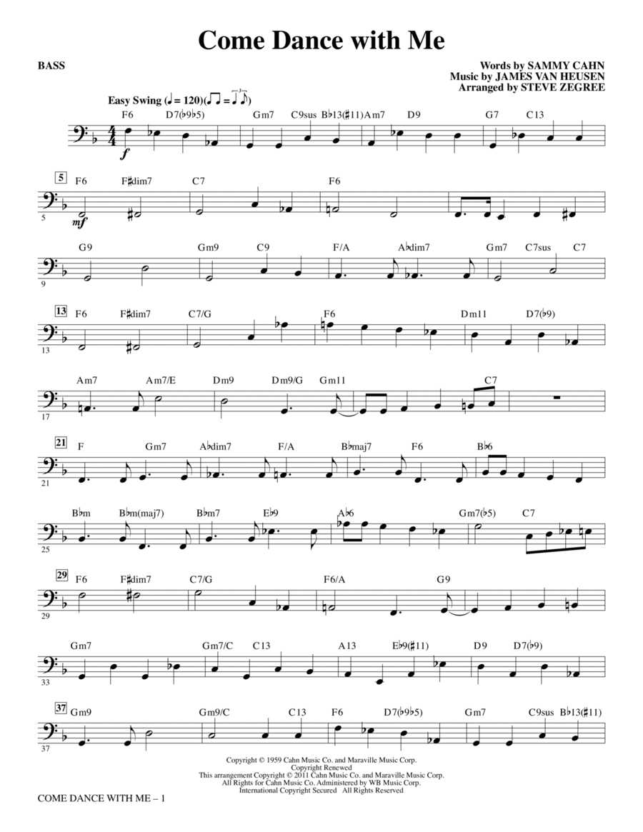 Come Dance With Me - Bass Choir scores gallery preview page 1