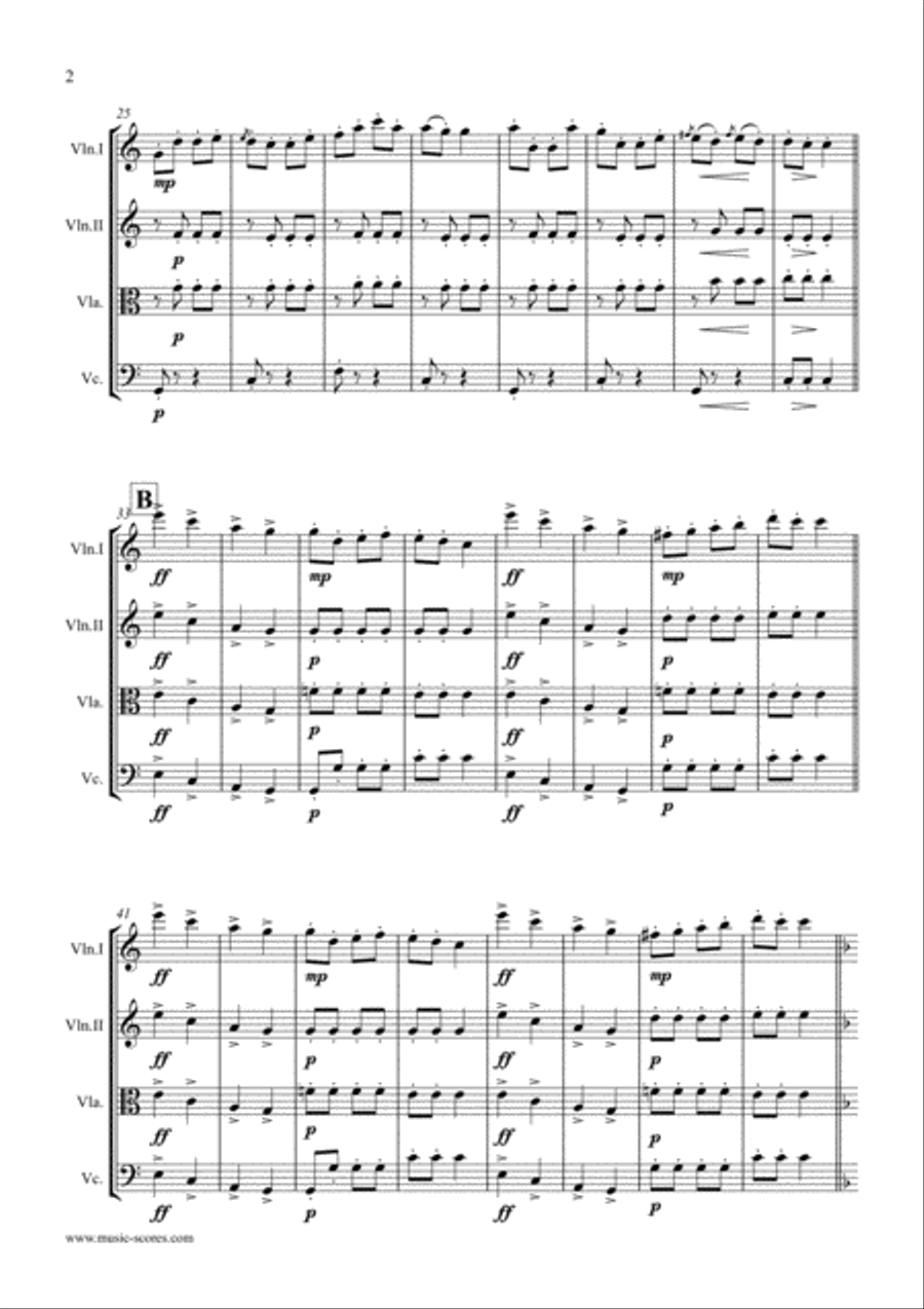 Can Can from Orfeus in the Underworld - String Quartet String Quartet scores gallery preview page 2