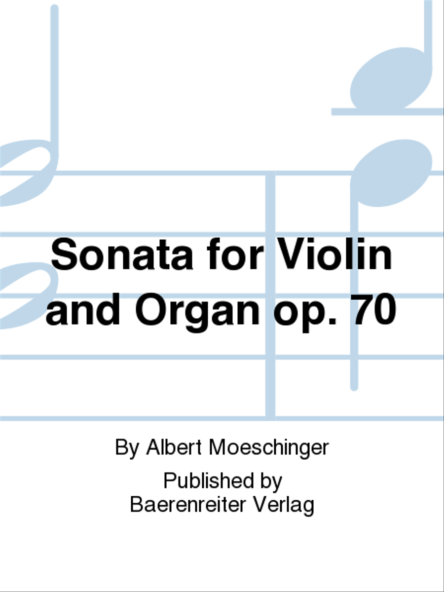 Sonata for Violin and Organ op. 70 Violin scores gallery preview page 1