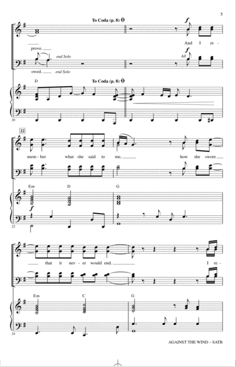 Against The Wind 4-Part scores gallery preview page 4