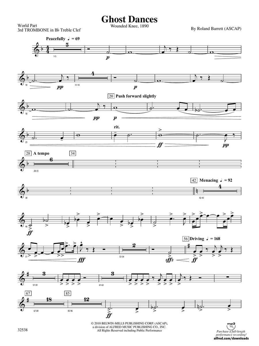 Ghost Dances: (World Part) 3rd B-flat Trombone T.C.