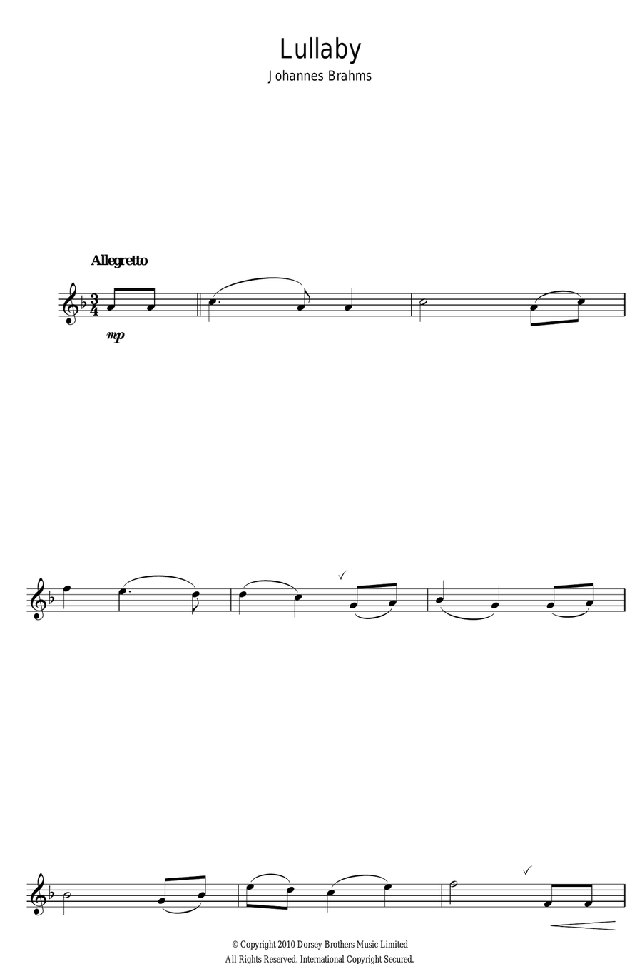Lullaby Alto Saxophone scores gallery preview page 1