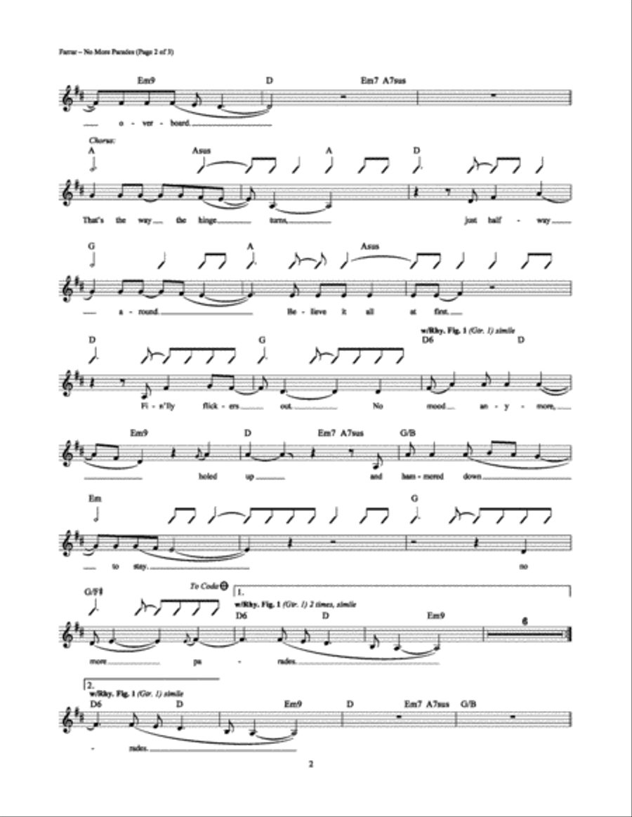 No More Parades Electric Guitar scores gallery preview page 2